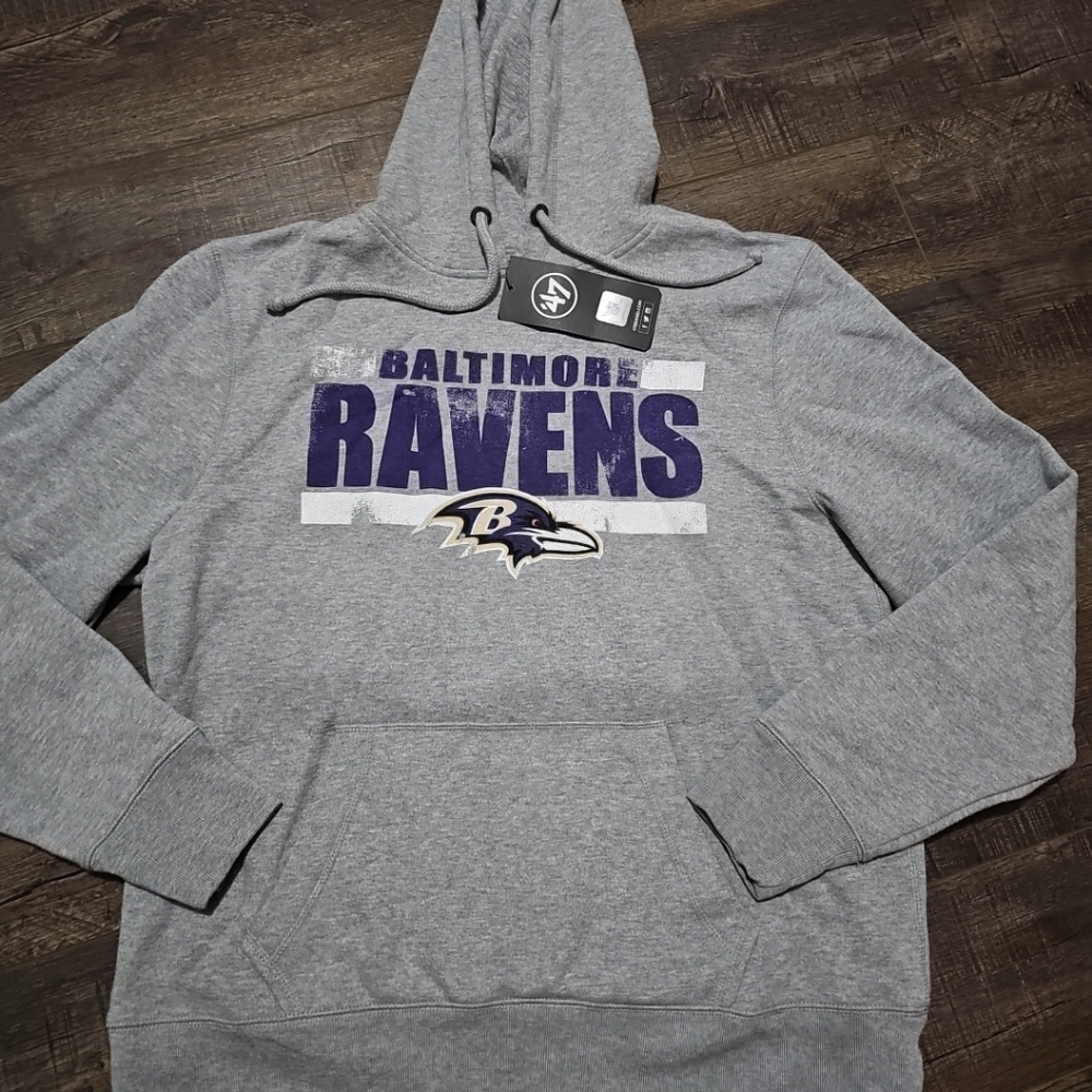 NFL Baltimore Ravens Adult Large Gray 47 Brand Hoodie New With Tags - Picture 3 of 7